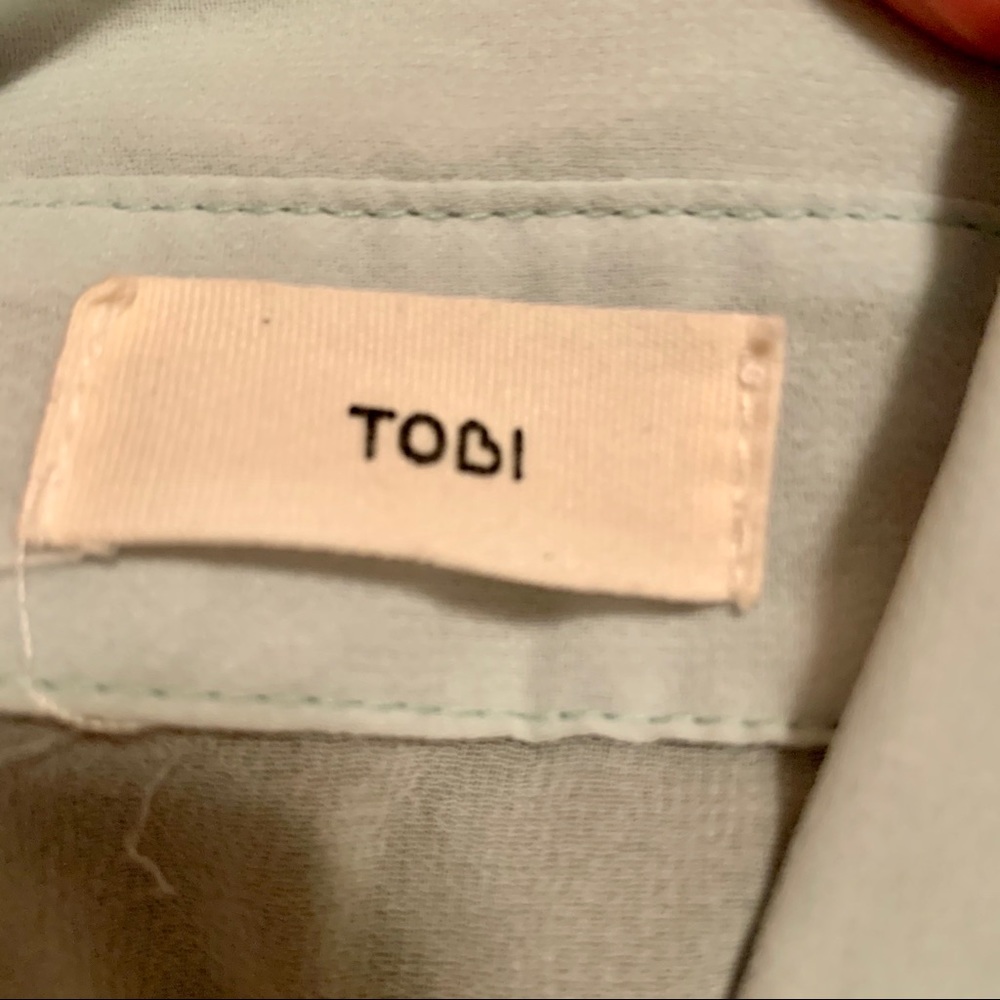 Women’s SZ M TOBI Sheer Green Blouse - Picture 3 of 7
